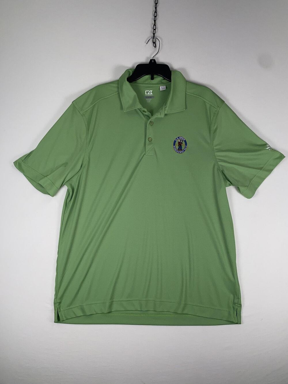 US Open Pinehurst No 2 Polo Shirt Mens XL Green Golf Cutter & Buck CB DryTec
